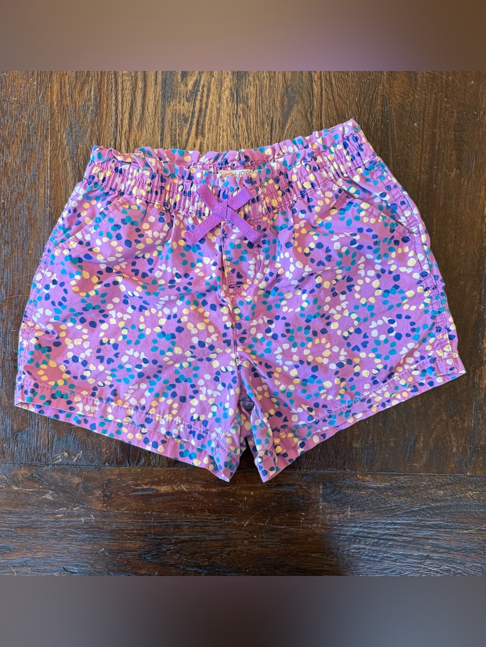 1989 Place Girls Shorts Cotton Poplin Paperbag Waist Purple 8